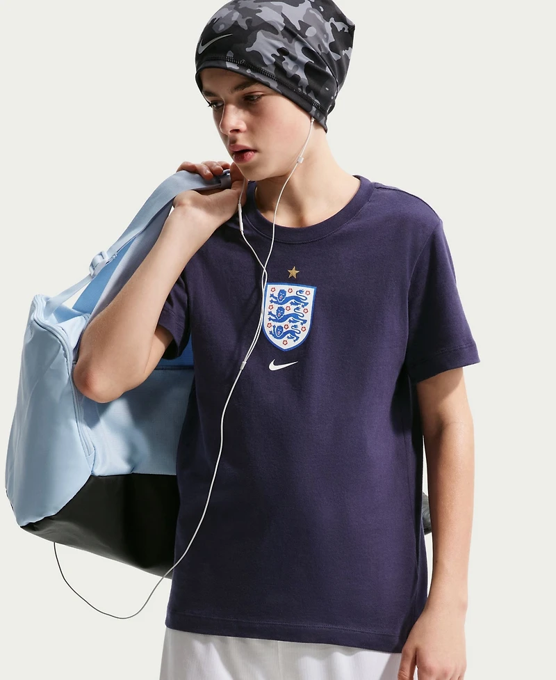 Nike Big Boys and Girls Navy England National Team Crest T-Shirt