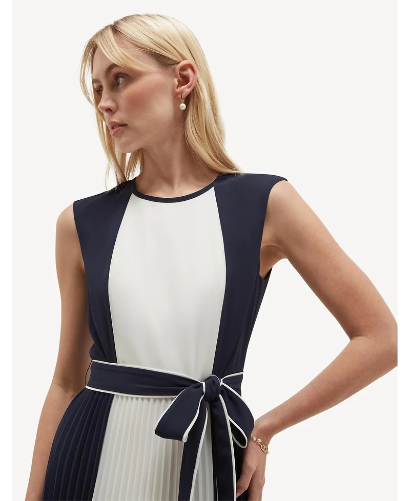 Hobbs London Women's Hattie Pleated Tie-Waist Midi Dress