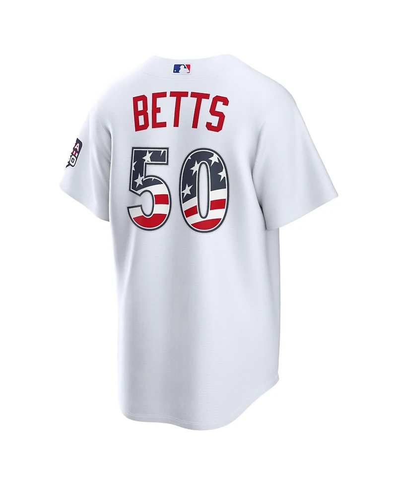 Nike Men's Mookie Betts White Los Angeles Dodgers Usa 250 Fourth of July Stadium Jersey