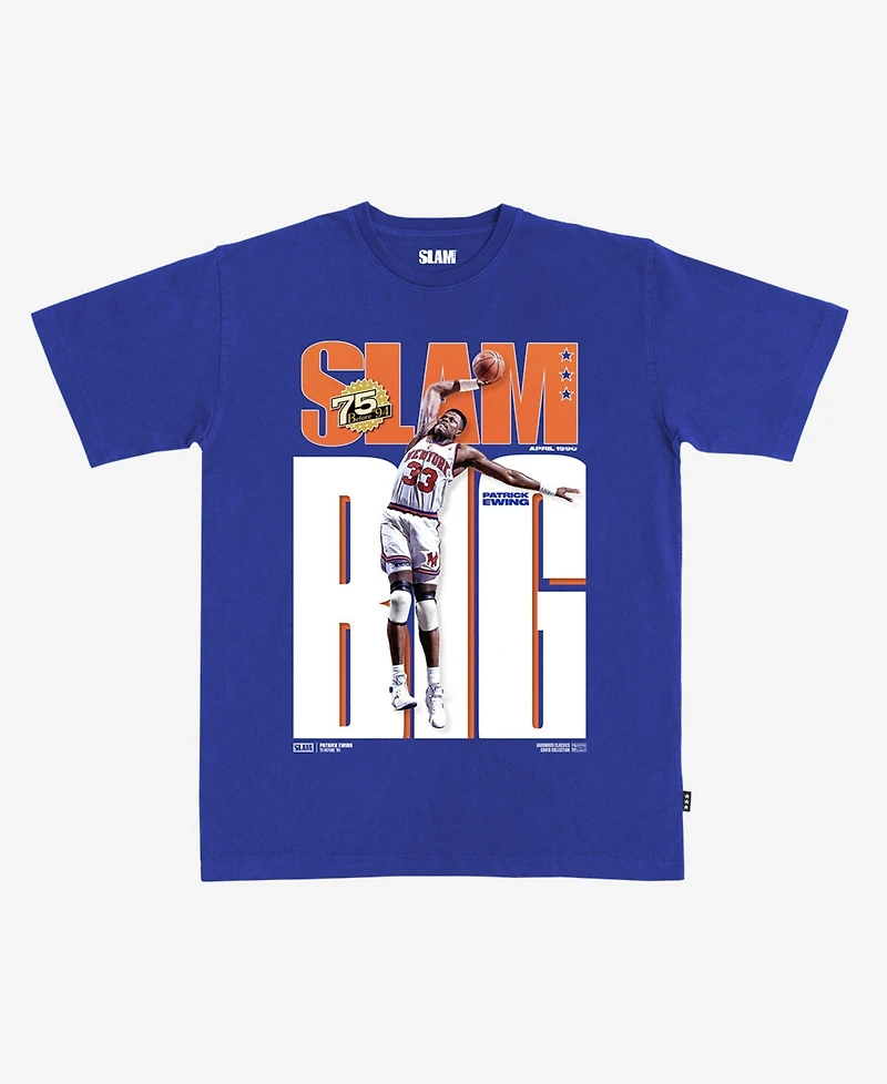 Slam Men's and Women's Patrick Ewing Blue New York Knicks Cover T-Shirt