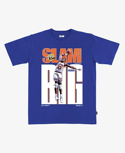 Slam Men's and Women's Patrick Ewing Blue New York Knicks Cover T-Shirt