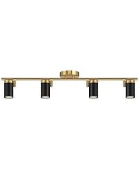 Pro Track 4-Light Heads Led Ceiling Track Light Fixture Kit GU10 Dimmable Directional Gold Black Modern Kitchen Bathroom 32 1/4" Wide
