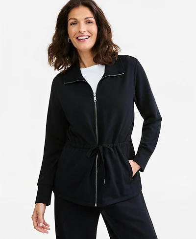 Style & Co Petite Collared Neck Zip-Front Jacket, Macy's Exclusive
