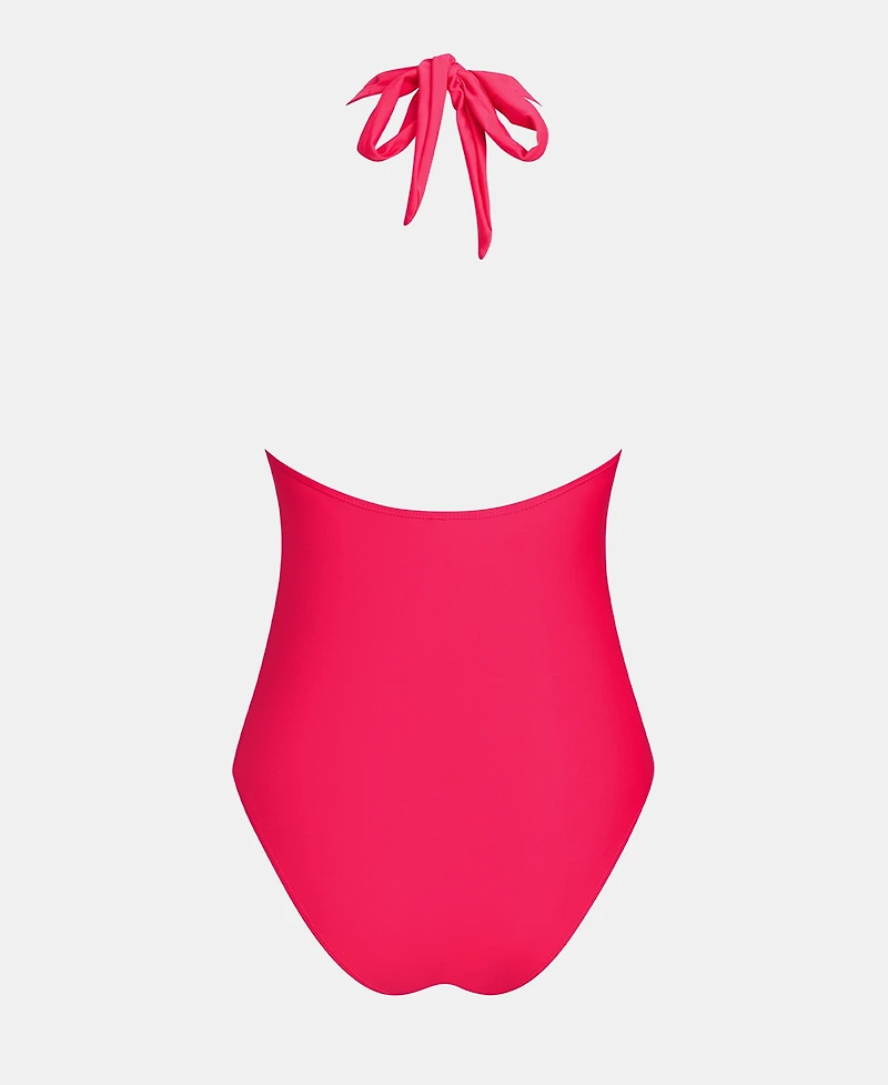 Cupshe Women's Halter Plunging Deep V neck One-Piece Swimsuit