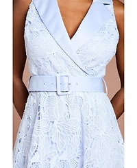 Coast Women's Satin Trim Lace Collard Midi Dress