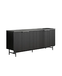 Logicfox Fluted File Cabinet Multifunctional Storage Sideboard with Adjustable Shelves