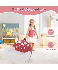 Slickblue Soft Toddler Couch with Foam Filling and Fleece Fabric Upholstery