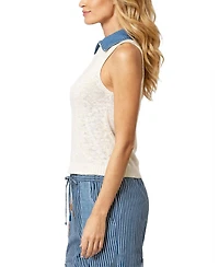 Central Park West Women's Marlon Denim Collar Shell
