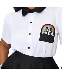 Unique Vintage Women's Plus 1940s Collared Blouse
