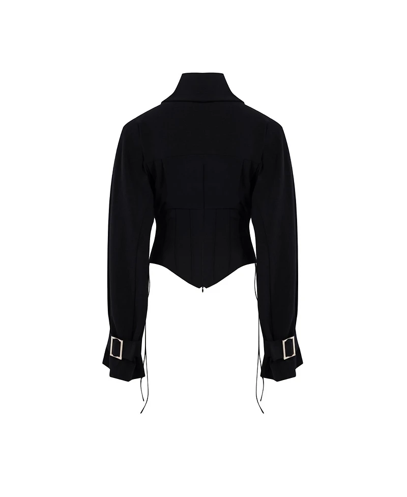 Pcfg Women's Tops and Tees Wool-Blend Corset Blouse