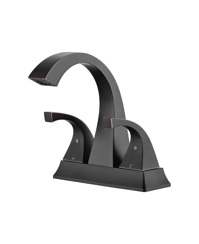 Midola 4 Inch Two Handle Centerset Bathroom Sink Faucet with Pop-Up Drain for Bathroom, Oil Rubbed Bronze