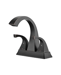 Midola 4 Inch Two Handle Centerset Bathroom Sink Faucet with Pop-Up Drain for Bathroom, Oil Rubbed Bronze
