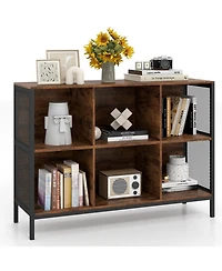 Slickblue Wide 6 Cube Storage Bookcase with Open Cubby Display Shelves