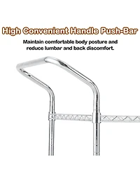 homfan Bar Cart, Heavy Duty Metal Utility Cart with Adjustable Shelves and Locking Wheels for Kitchen or Pantry
