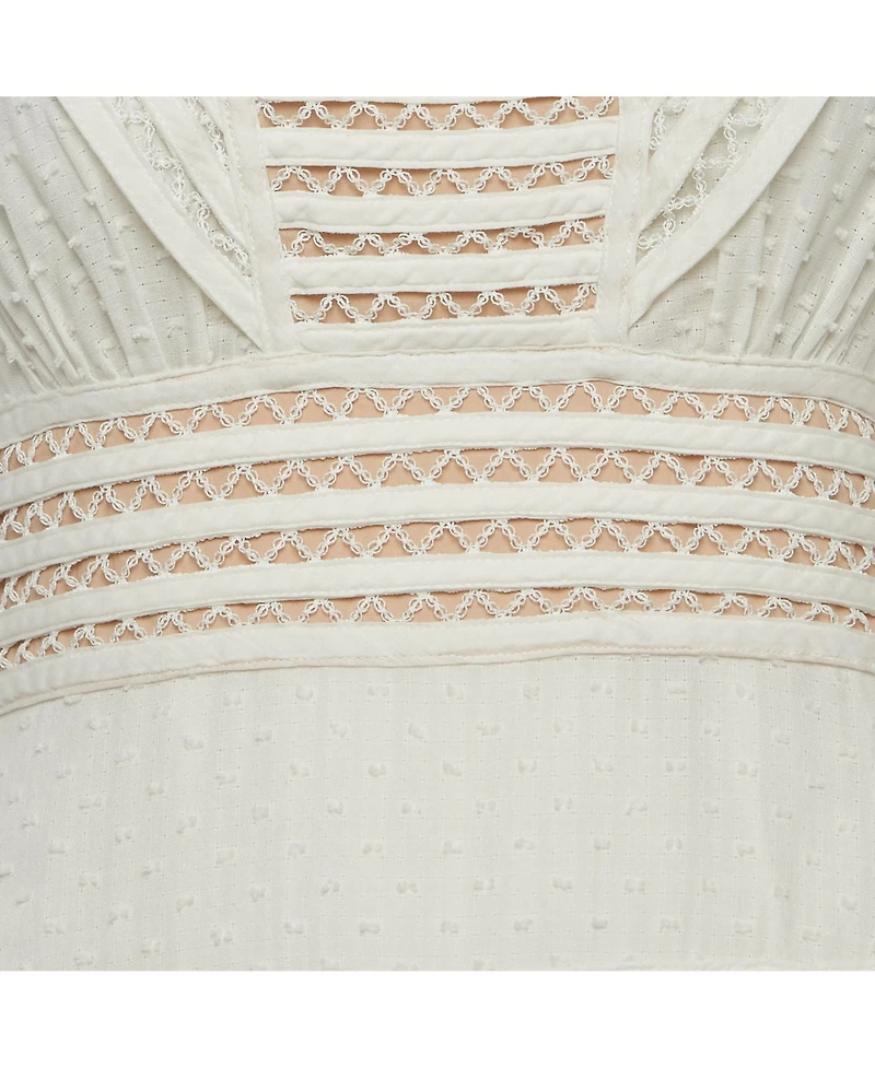 Pre-Owned Zimmermann Women's Cotton and Lace Ruffled Mini Dress
