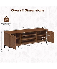 Slickblue Tv Stand for 65" TVs with 2 Doors Mid-Century Modern Design