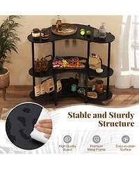 Slickblue Modern 3-Tier Liquor Bar Table with Stemware Holder and Storage Rack