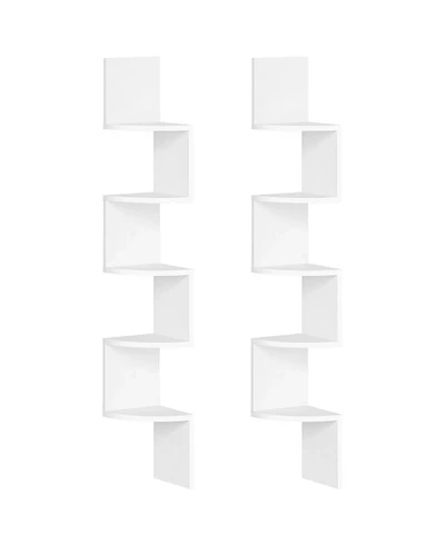 Slickblue Wall-Mounted Corner Shelf Set of 2 for Space-Saving Home Storage