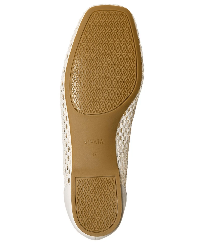 Vivaia Women's Carey Square-Toe Mesh Flats