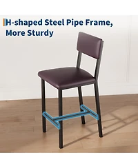 homfan Piece Bar Height Dining Table Set with 4 Stools and Metal Frame for Kitchen Room