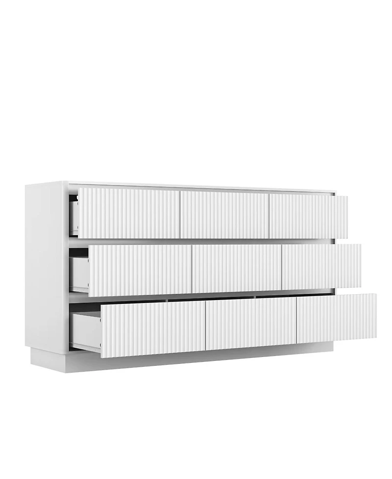 Streamdale Furniture 9-Drawer Modern Wood Dresser and Storage Cabinet
