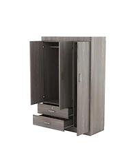 Streamdale Furniture 3-Door Wardrobe with 2 Drawers Wood Grain Effect