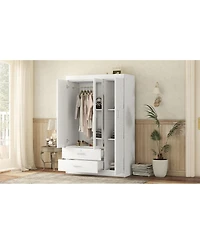 Streamdale Furniture 3-Door Wardrobe with Full-Length Mirror and Lockable Drawer