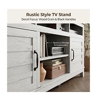 homfan Versatile Entertainment Center for Living Room, 70.9inch Cabinet with Adjustable Shelves, Farmhouse Style, Ideal for Home