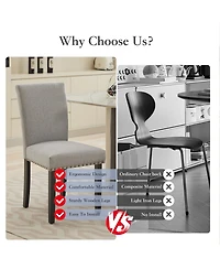 homfan Set of Modern Upholstered Dining Chairs Set - Parsons Style, Nailhead Trim, Sturdy Wood Legs