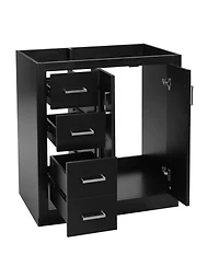 Sillysis Modern Freestanding Bathroom Vanity without Top, Solid Wood Frame, 3 Drawers Storage, Soft Close Doors
