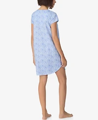 Eileen West Women's Cotton Jersey Knit Cap-Sleeve Sleep Shirt