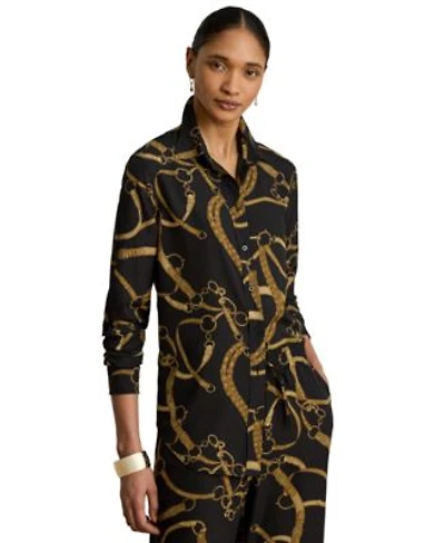 Lauren Ralph Lauren Womens Classic Fit Belting Print Shirt