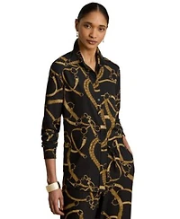 Lauren Ralph Lauren Womens Classic Fit Belting Print Shirt