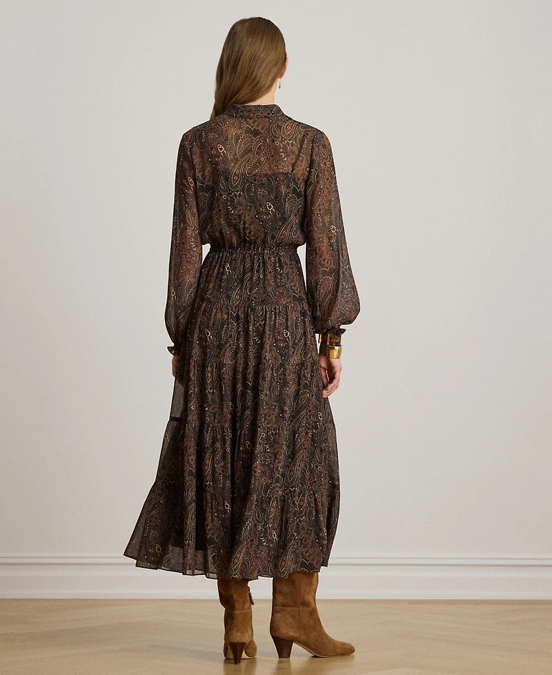 Lauren Ralph Women's Long-Sleeve Flare Dress