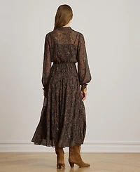 Lauren Ralph Women's Long-Sleeve Flare Dress