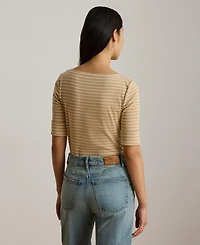 Lauren Ralph Striped Boatneck Top