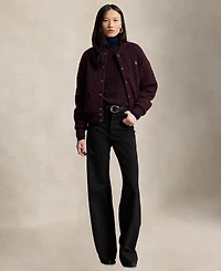 Polo Ralph Lauren Women's Cable-Knit Logo Button Jacket
