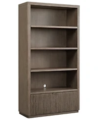 Frandlyn 76" Wood Reeded Open Shelving Bookcase