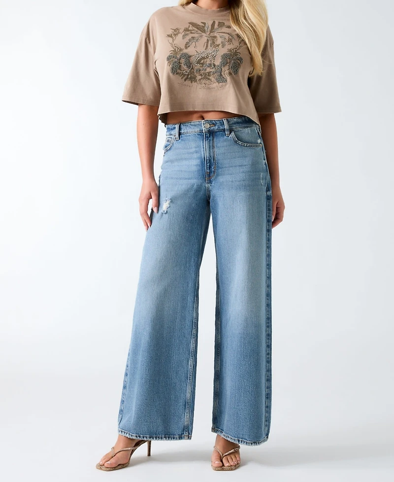 Guess Women's Jungle Resort Cropped Graphic T-Shirt