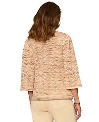 Democracy Petite Round Neck Pull-On Sweater