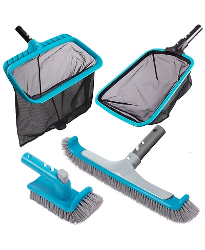 Xdovet Pool Cleaning Kit Wall Brush Leaf Rake Skimmer Net