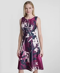 Dkny Women's Sleeveless Crewneck A-Line Midi Dress