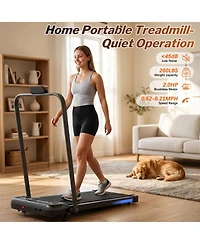 Zeny 3 1 Under Desk Treadmill with Incline, Foldable Treadmills for Home, Walking Pad Handle Bar and Jogging, Remote Control