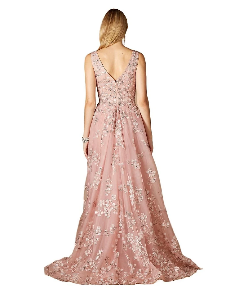 Lara Women's Floral Applique Overskirt Dress