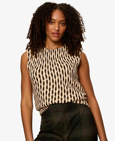 Sanctuary Petite Soft Printed Sleeveless Sweater