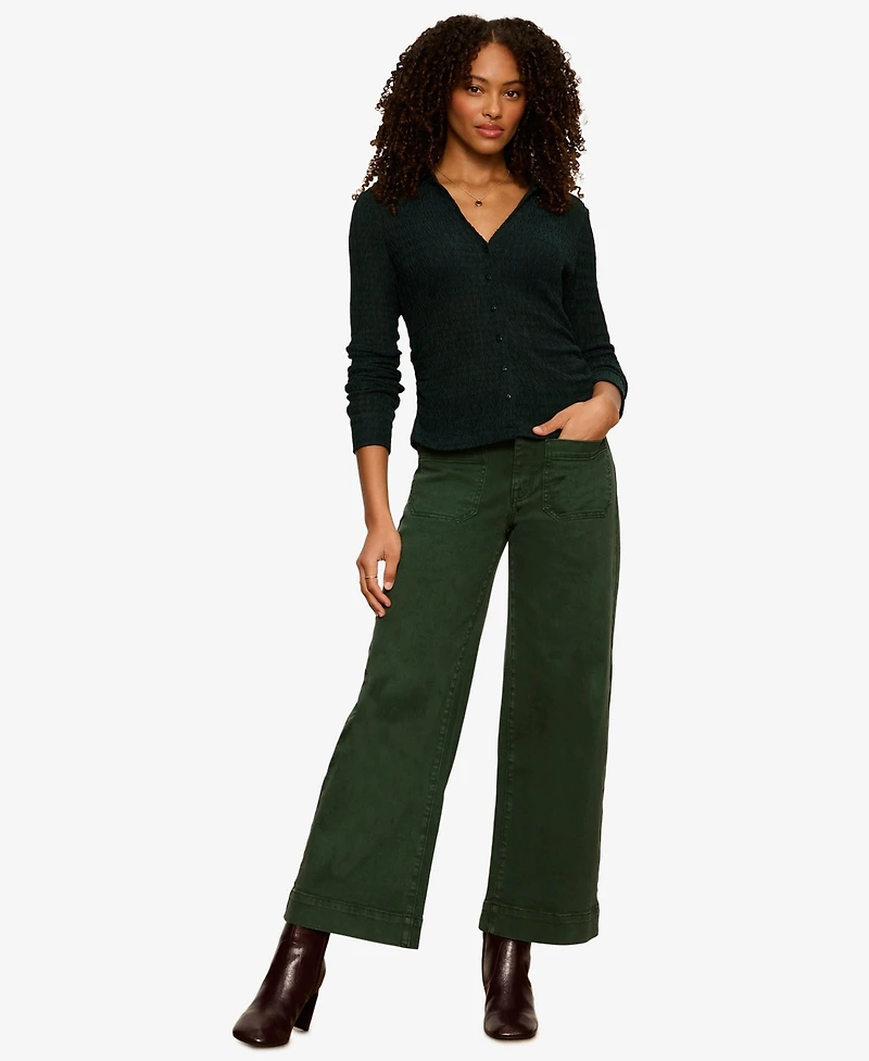 Sanctuary Petite Juno Textured Button-Front Shirt