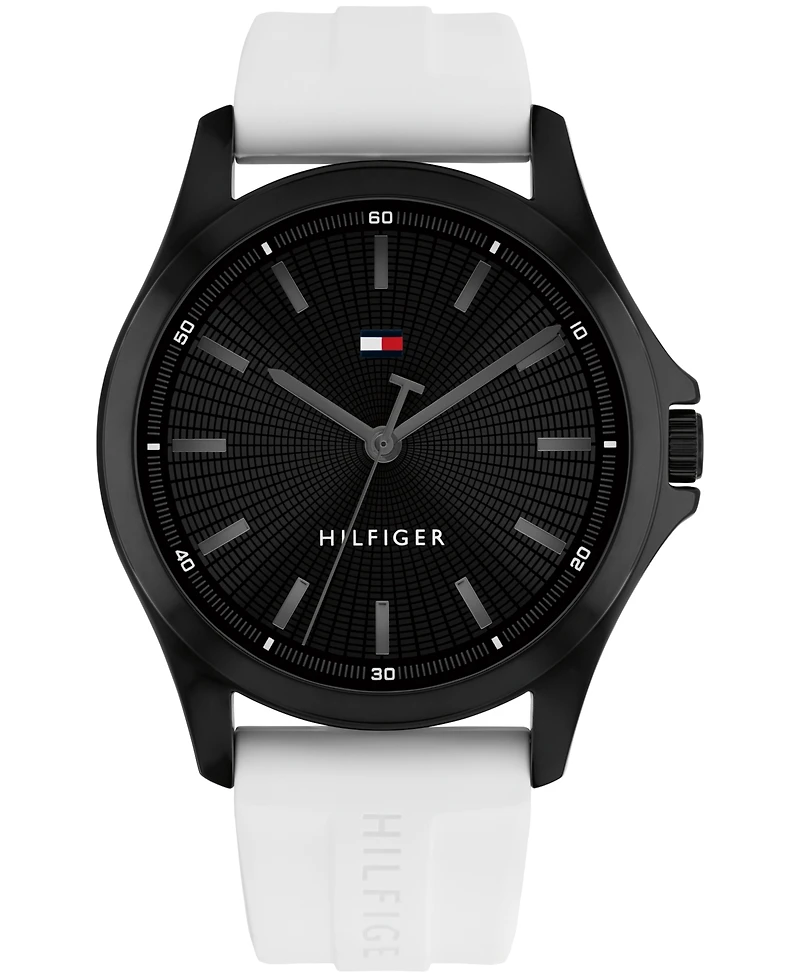 Tommy Hilfiger Men's Quartz White Silicone Strap Watch 42mm