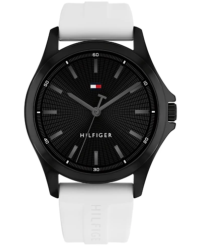 Tommy Hilfiger Men's Quartz White Silicone Strap Watch 42mm