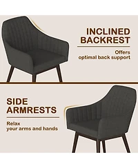 Sugift Dining Chairs Set of 2 Upholstered Accent Chairs with Comfy Padded Backrest and Seat
