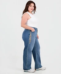 And Now This Trendy Plus Embroidered Studded Jeans, Macy's Exclusive